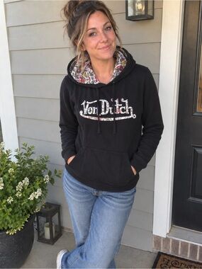 Vintage Y2K Von Dutch Kustom Made Tattoo Print Hoodie